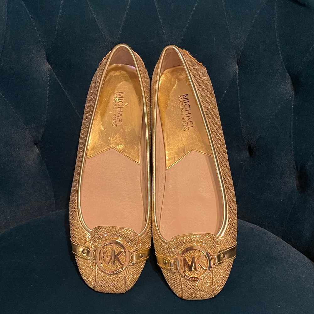 Michael Kors Shimmering Gold Loafers